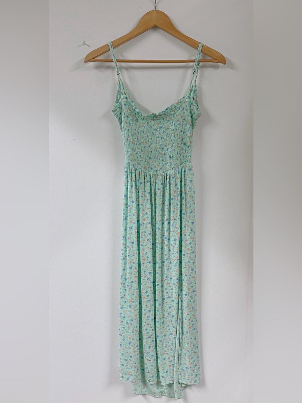 Aeropostale Floral Open Back Midi Dress with Spaghetti Straps